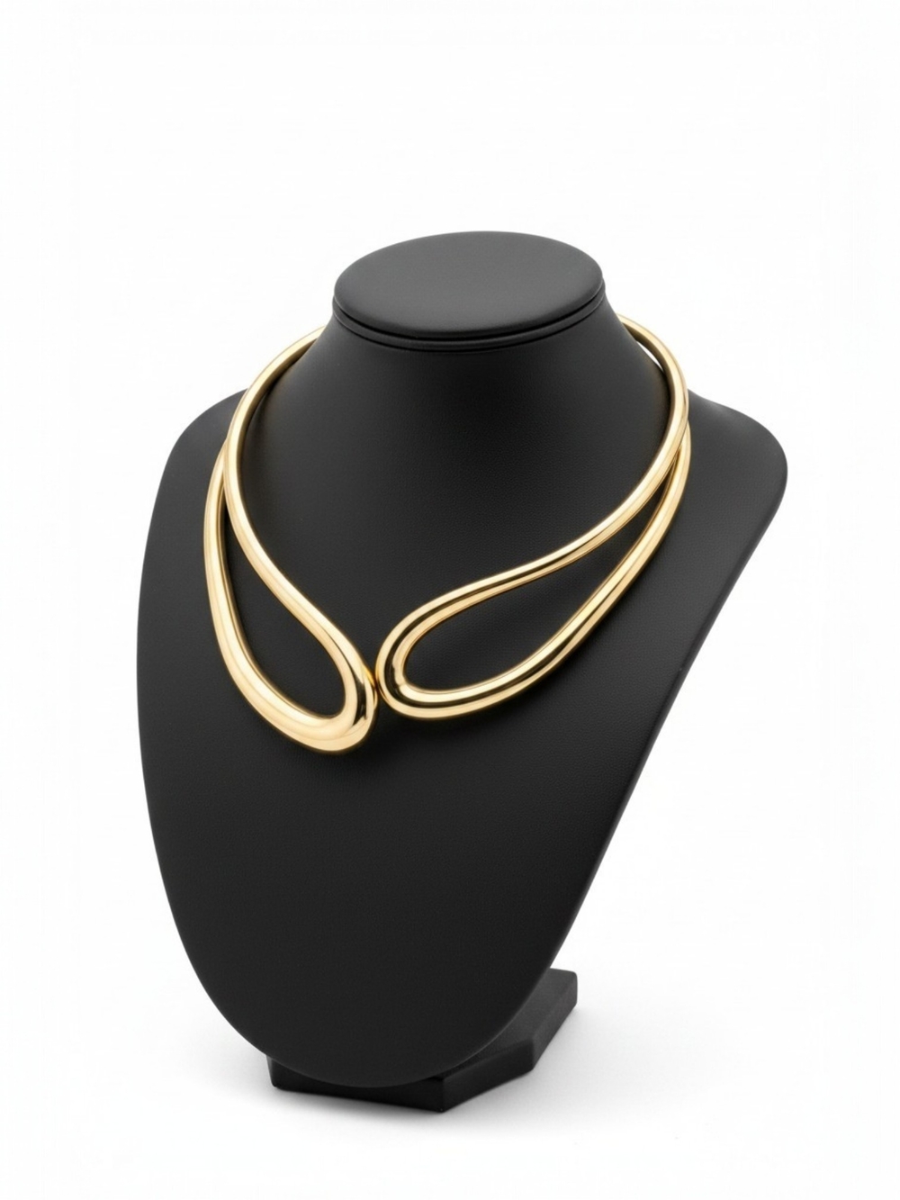 NEW Elegance Sculptural Collar Necklace ▪︎ Goldtone ▪︎ 15.7"